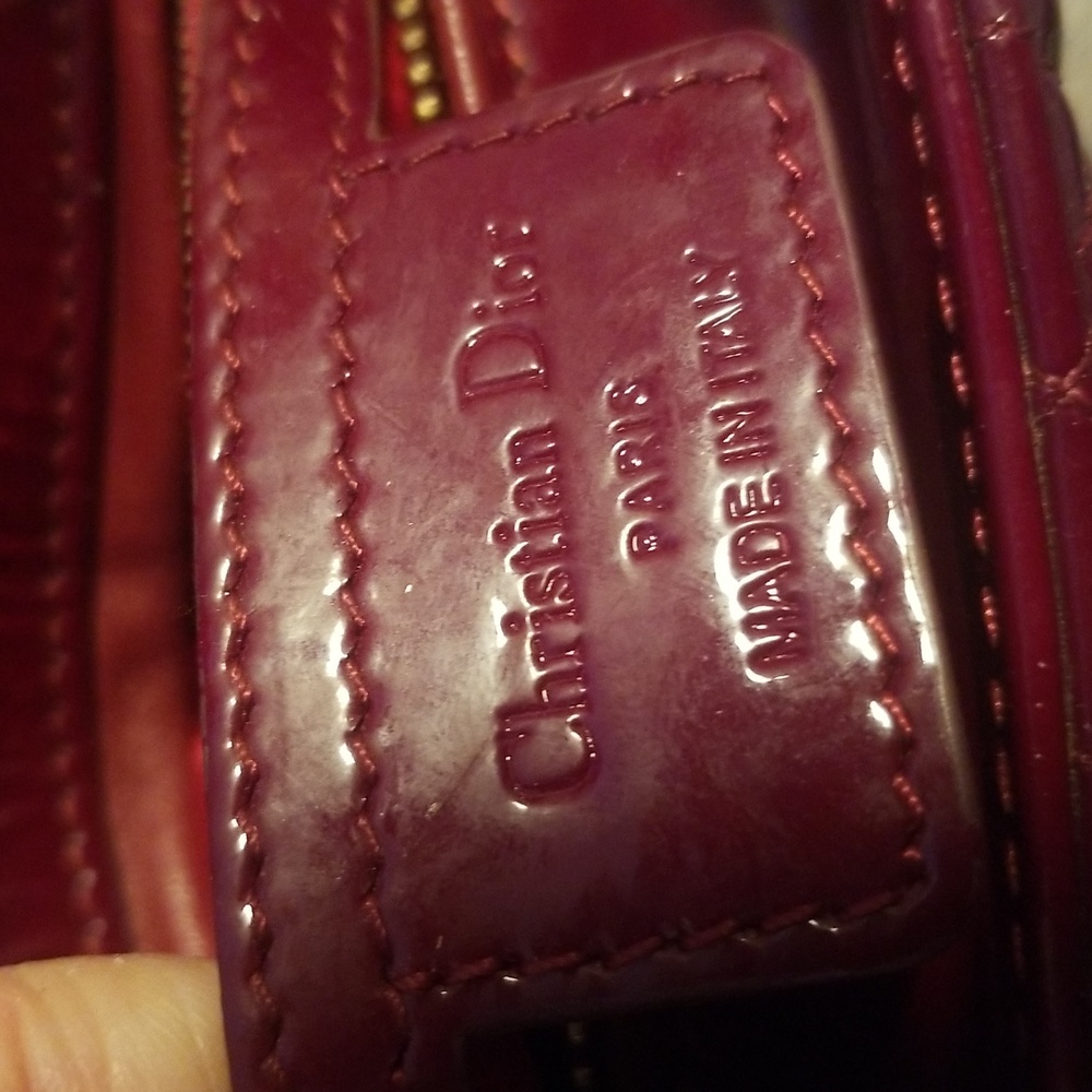 Lady Dior Christian Dior Medium Cannage Red Patent Quilted Leather Handbag - Picture 4 of 16